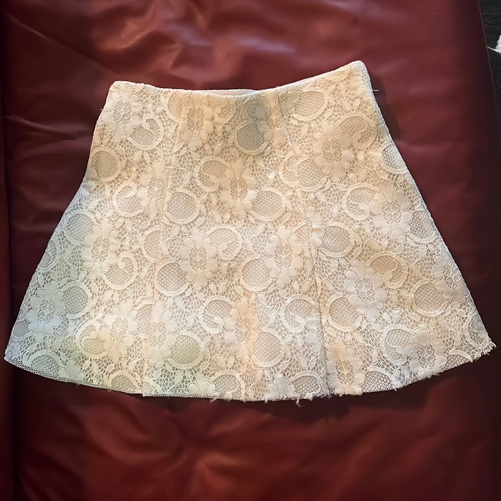 FOREVER21 White Lace Skirt